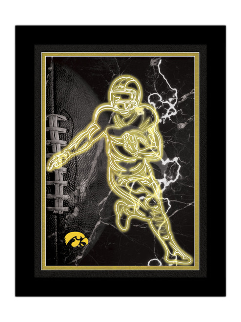 Iowa Hawkeyes Neon Player Framed 12" x 16" Sign