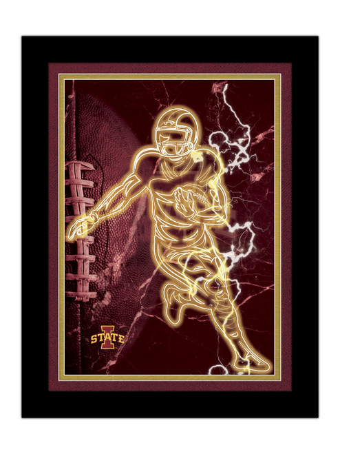 Iowa State Cyclones Neon Player Framed 12" x 16" Sign