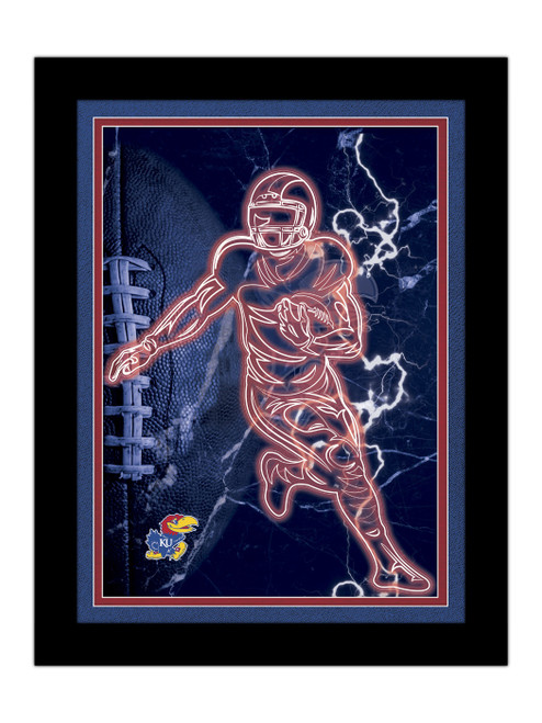 Kansas Jayhawks Neon Player Framed 12" x 16" Sign