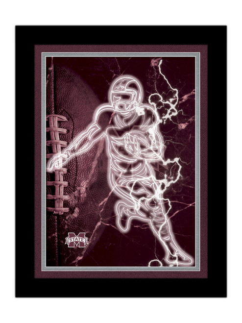 Mississippi State Bulldogs Neon Player Framed 12" x 16" Sign