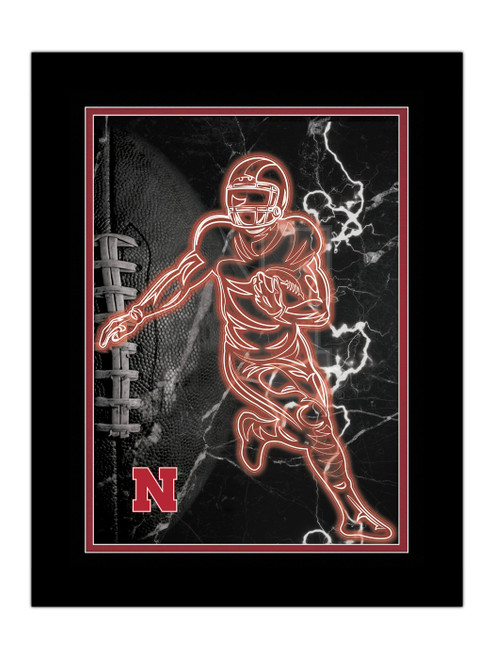Nebraska Cornhuskers Neon Player Framed 12" x 16" Sign