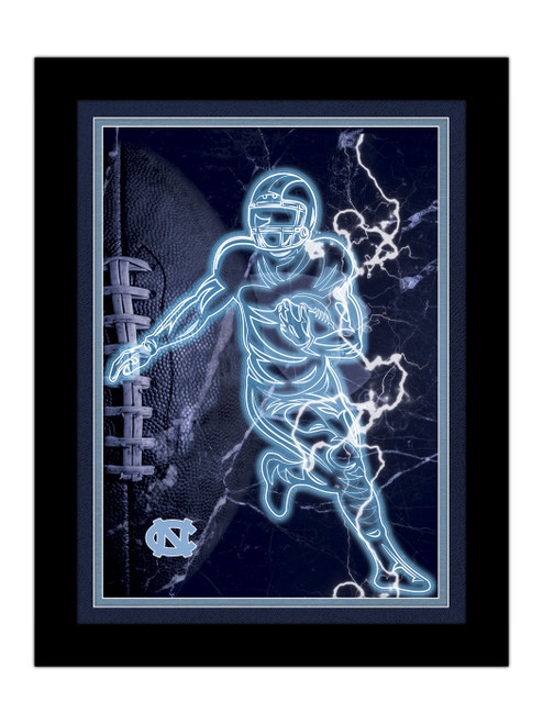 North Carolina Tar Heels Neon Player Framed 12" x 16" Sign