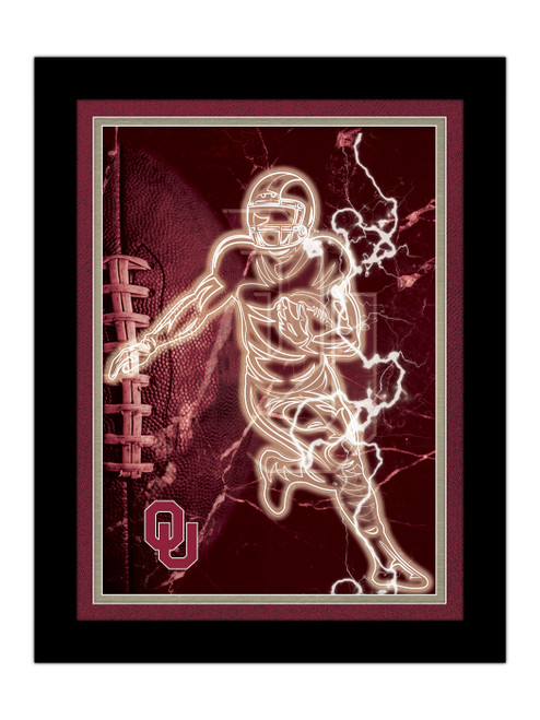 Oklahoma Sooners Neon Player Framed 12" x 16" Sign