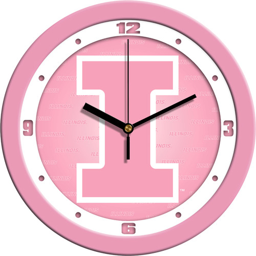 Illinois Fighting Illini Pink Wall Clock