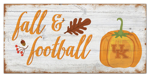 Kentucky Wildcats Fall and Football 6" x 12" Wall Art