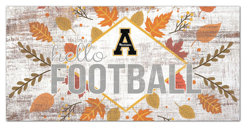 Appalachian State Mountaineers Hello Football 6" x 12" Wall Art