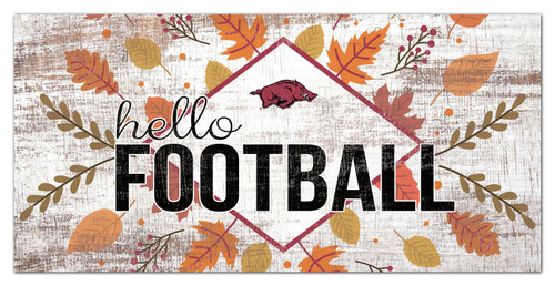Arkansas Razorbacks Hello Football 6" x 12" Wall Art