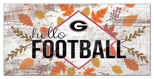 Georgia Bulldogs Hello Football 6" x 12" Wall Art