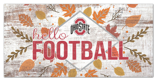 Ohio State Buckeyes Hello Football 6" x 12" Wall Art