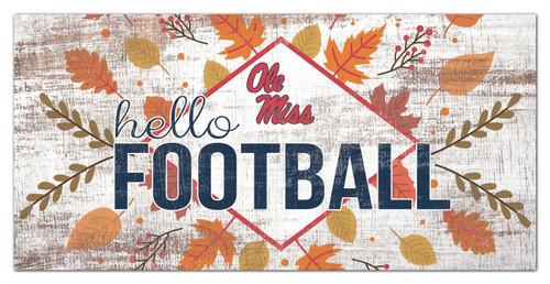 Mississippi Rebels Hello Football 6" x 12" Wall Art