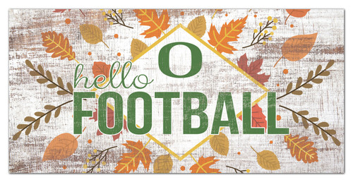 Oregon Ducks Hello Football 6" x 12" Wall Art