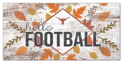 Texas Longhorns Hello Football 6" x 12" Wall Art