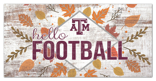 Texas A&M Aggies Hello Football 6" x 12" Wall Art