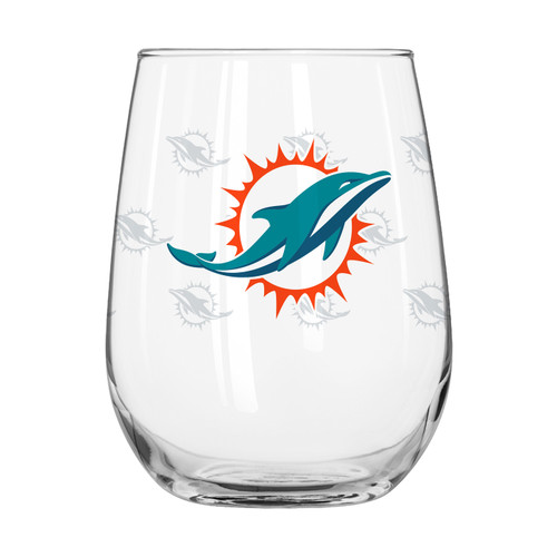 Miami Dolphins 16 oz. Satin Etch Curved Beverage Glass