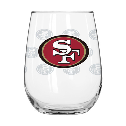 San Francisco 49ers 16 oz. Satin Etch Curved Beverage Glass