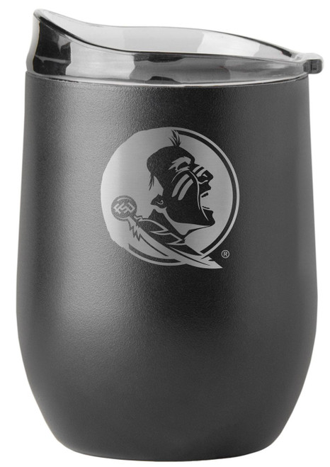 Florida State Seminoles 16 oz. Powder Coat Black Etch Curved Beverage Glass