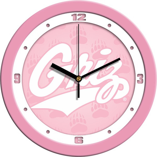 Montana Grizzlies Pink Wall Clock
