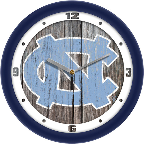 North Carolina Tar Heels Weathered Wall Clock