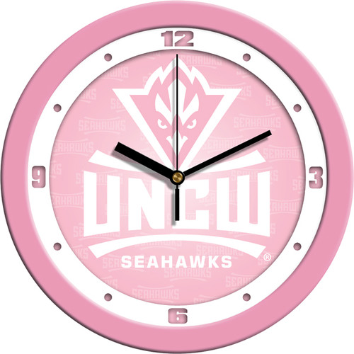 North Carolina Wilmington Seahawks Pink Wall Clock