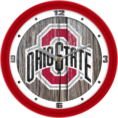 Ohio State Buckeyes Weathered Wall Clock