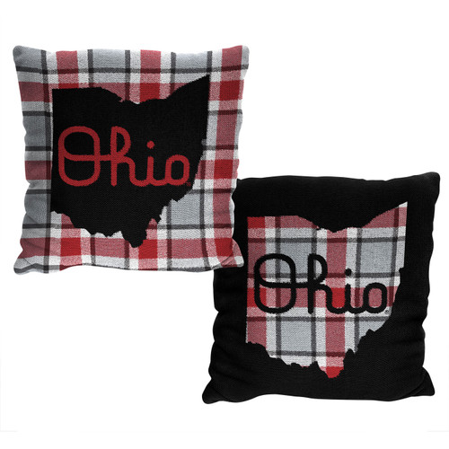 Ohio State Buckeyes Tartan Pillow