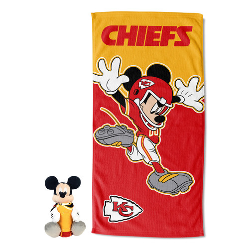 Kansas City Chiefs Mickey Mouse Splash Pillow & Towel