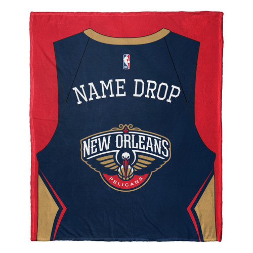 New Orleans Pelicans Personalized Jersey Silk Touch Throw Blanket