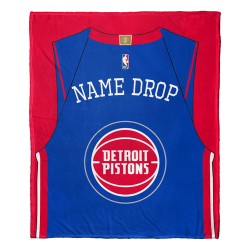 Detroit Pistons Personalized Jersey Silk Touch Throw Blanket