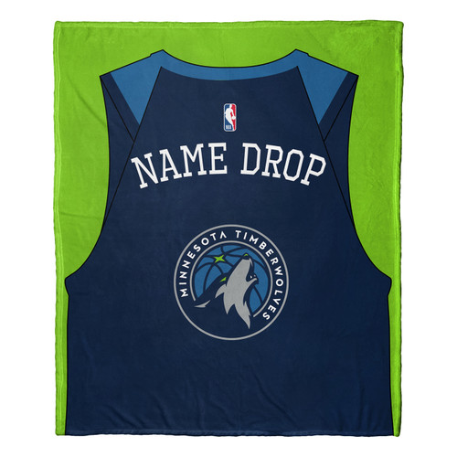 Minnesota Timberwolves Personalized Jersey Silk Touch Throw Blanket