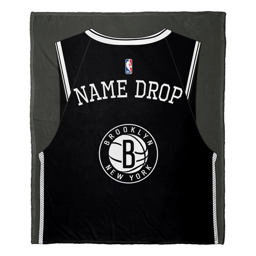 Brooklyn Nets Personalized Jersey Silk Touch Throw Blanket