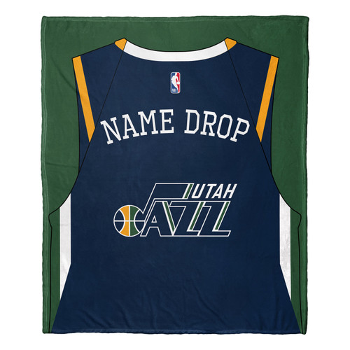 Utah Jazz Personalized Jersey Silk Touch Throw Blanket