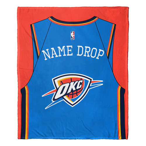 Oklahoma City Thunder Personalized Jersey Silk Touch Throw Blanket