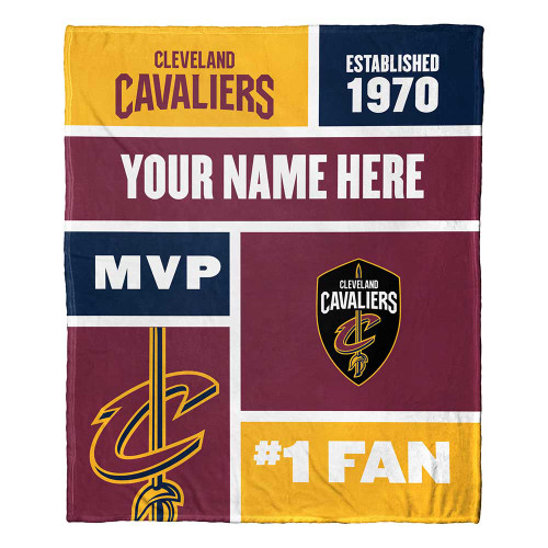 Cleveland Cavaliers Personalized Colorblock Silk Touch Throw Blanket