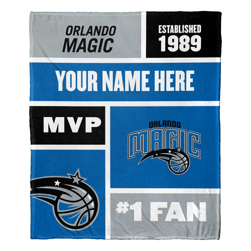 Orlando Magic Personalized Colorblock Silk Touch Throw Blanket