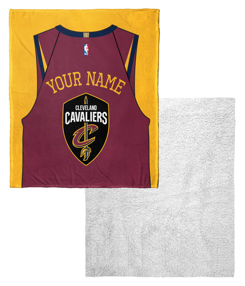 Cleveland Cavaliers Personalized Jersey Silk Touch Sherpa Throw Blanket