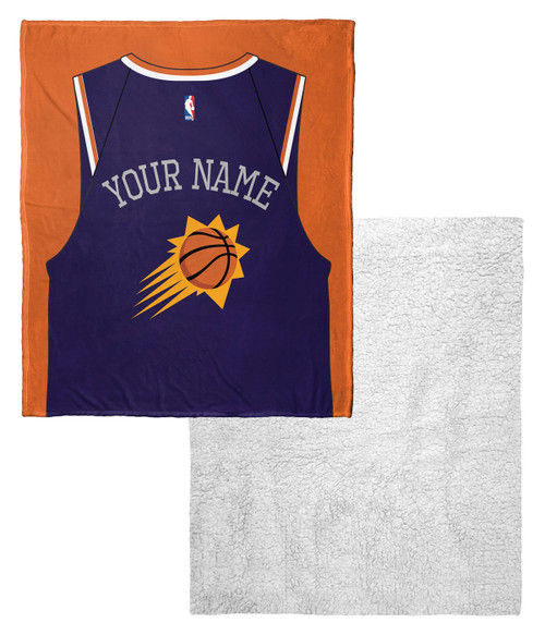 Phoenix Suns Personalized Jersey Silk Touch Sherpa Throw Blanket