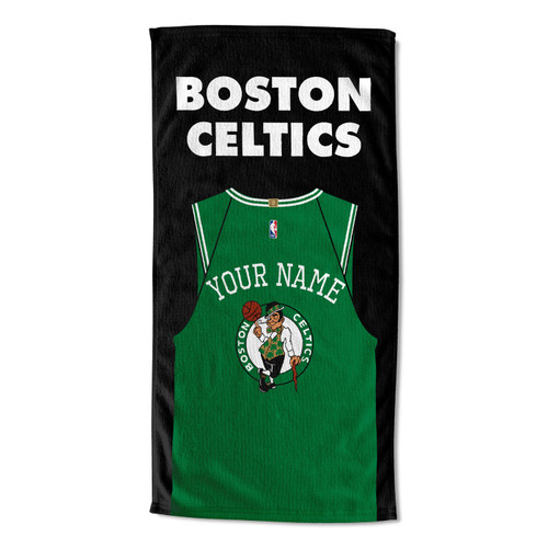 Boston Celtics Personalized Jersey Beach Towel