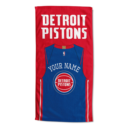 Detroit Pistons Personalized Jersey Beach Towel