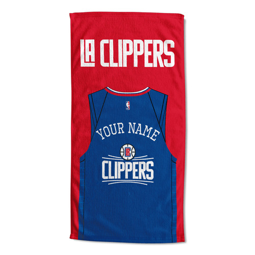 Los Angeles Clippers Personalized Jersey Beach Towel