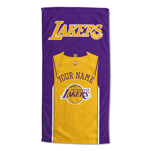 Los Angeles Lakers Personalized Jersey Beach Towel