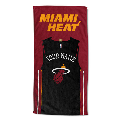 Miami Heat Personalized Jersey Beach Towel