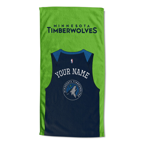 Minnesota Timberwolves Personalized Jersey Beach Towel