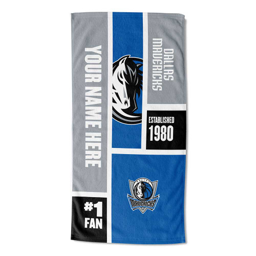 Dallas Mavericks Personalized Colorblock Beach Towel