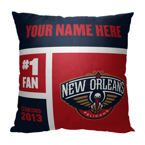 New Orleans Pelicans Personalized Colorblock Throw Pillow