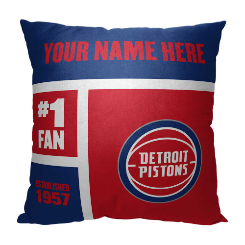 Detroit Pistons Personalized Colorblock Throw Pillow
