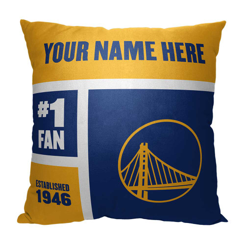 Golden State Warriors Personalized Colorblock Throw Pillow