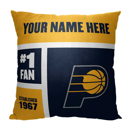 Indiana Pacers Personalized Colorblock Throw Pillow