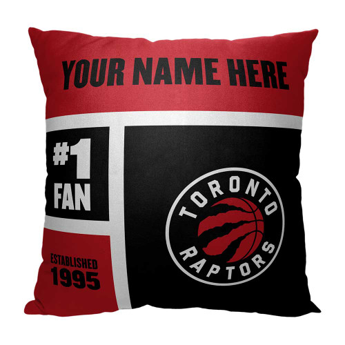 Toronto Raptors Personalized Colorblock Throw Pillow