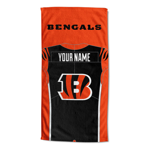 Cincinnati Bengals Personalized Jersey Beach Towel