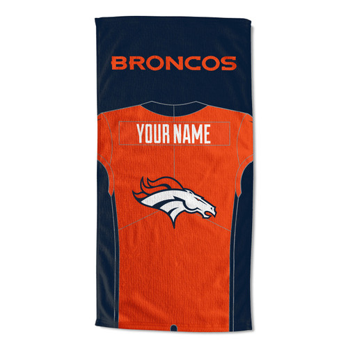Denver Broncos Personalized Jersey Beach Towel
